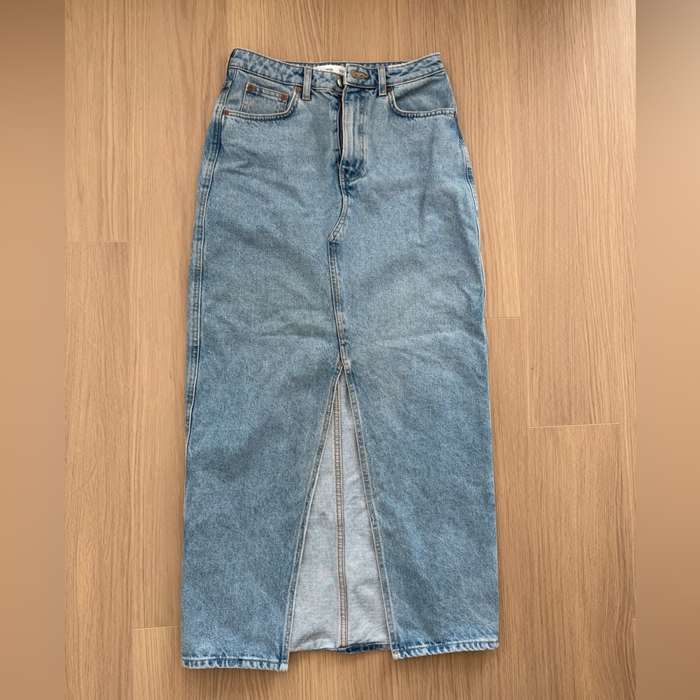 Mango Denim Maxi Skirt